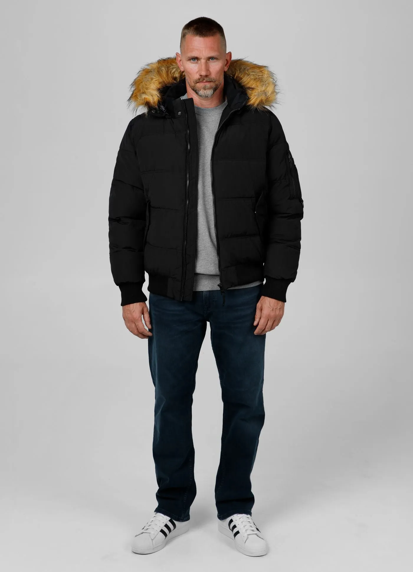 Men's winter hooded jacket Burnt