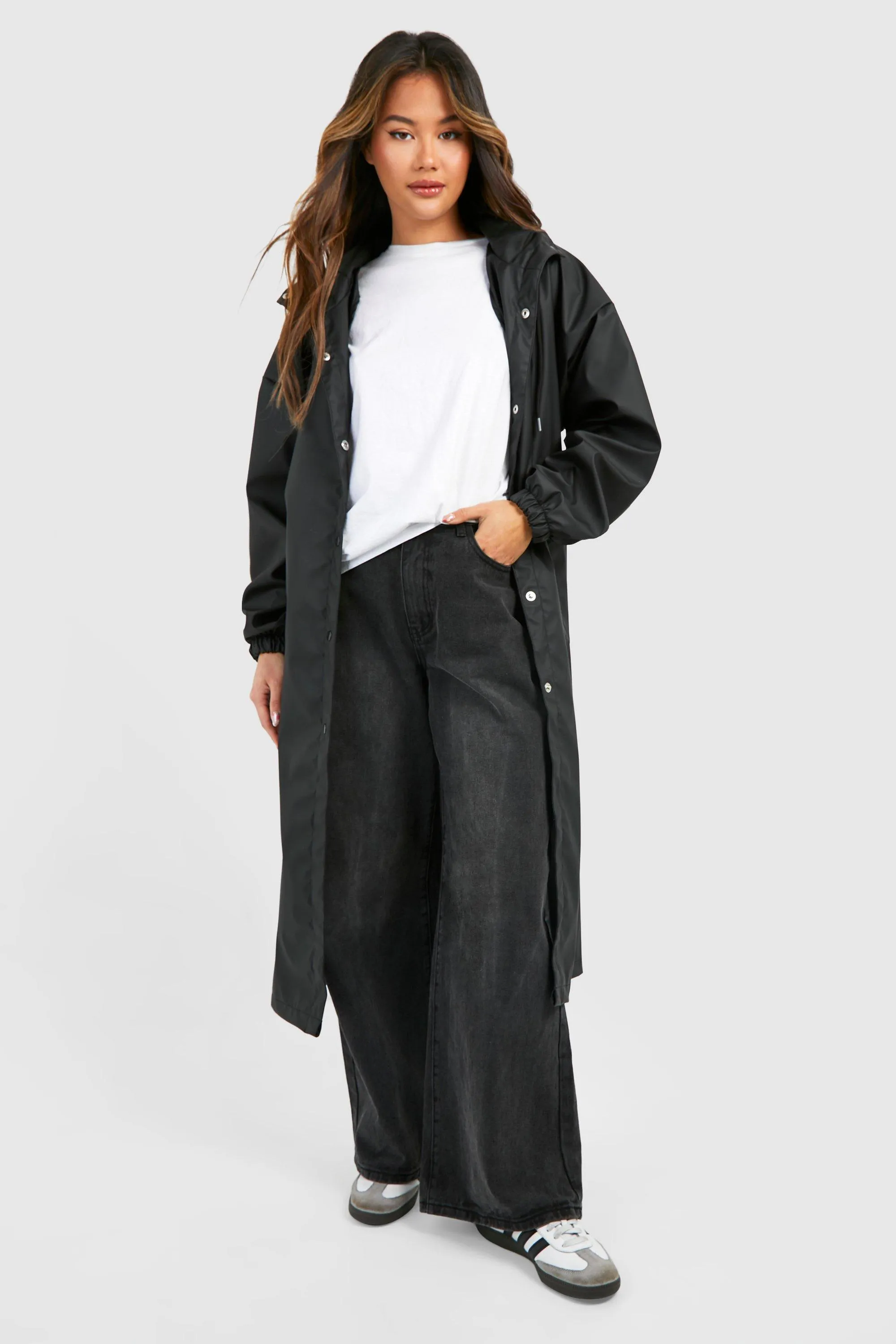 Midi Hooded Raincoat