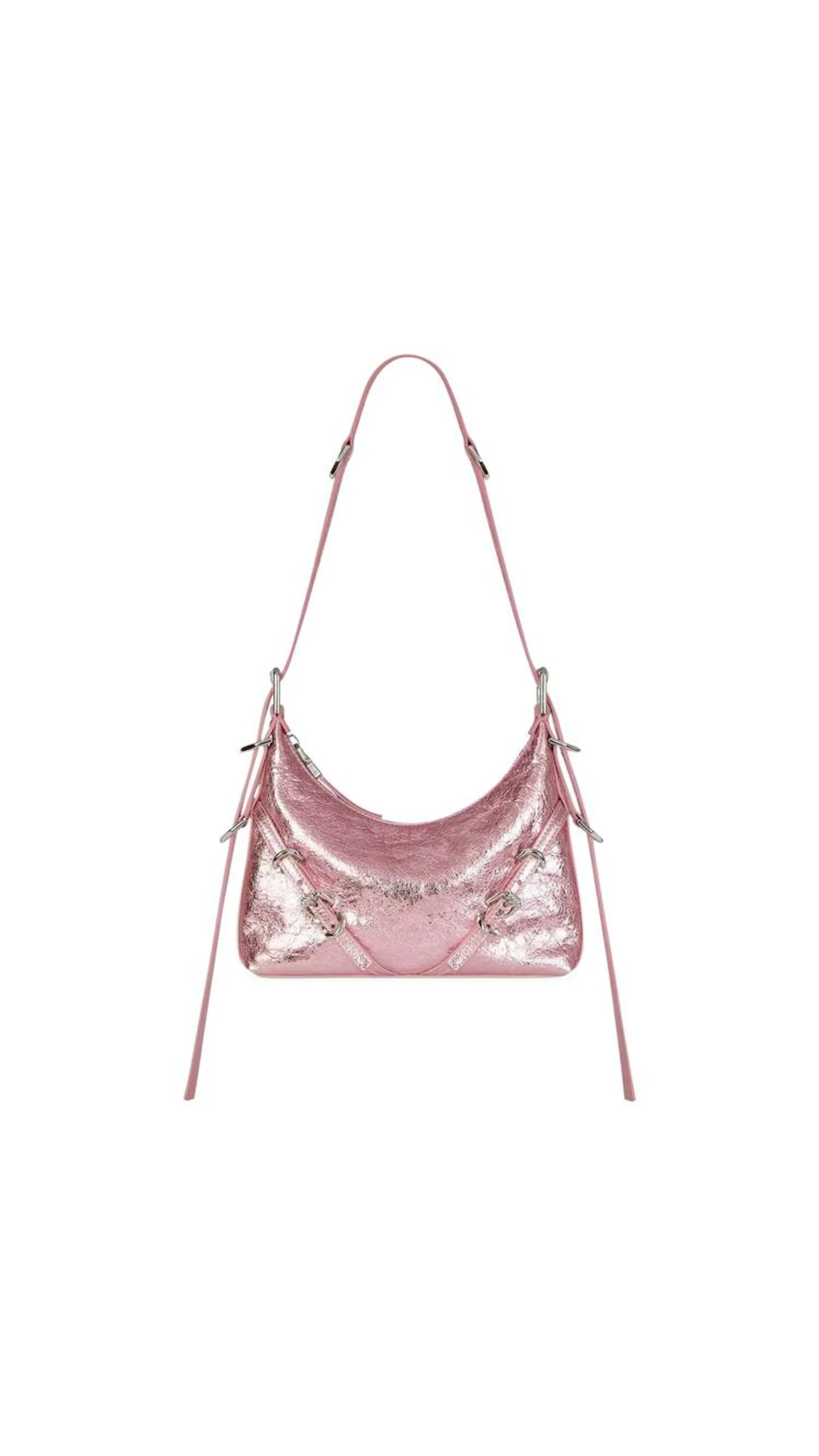 Mini Voyou Bag In Laminated Leather - Shiny Pink