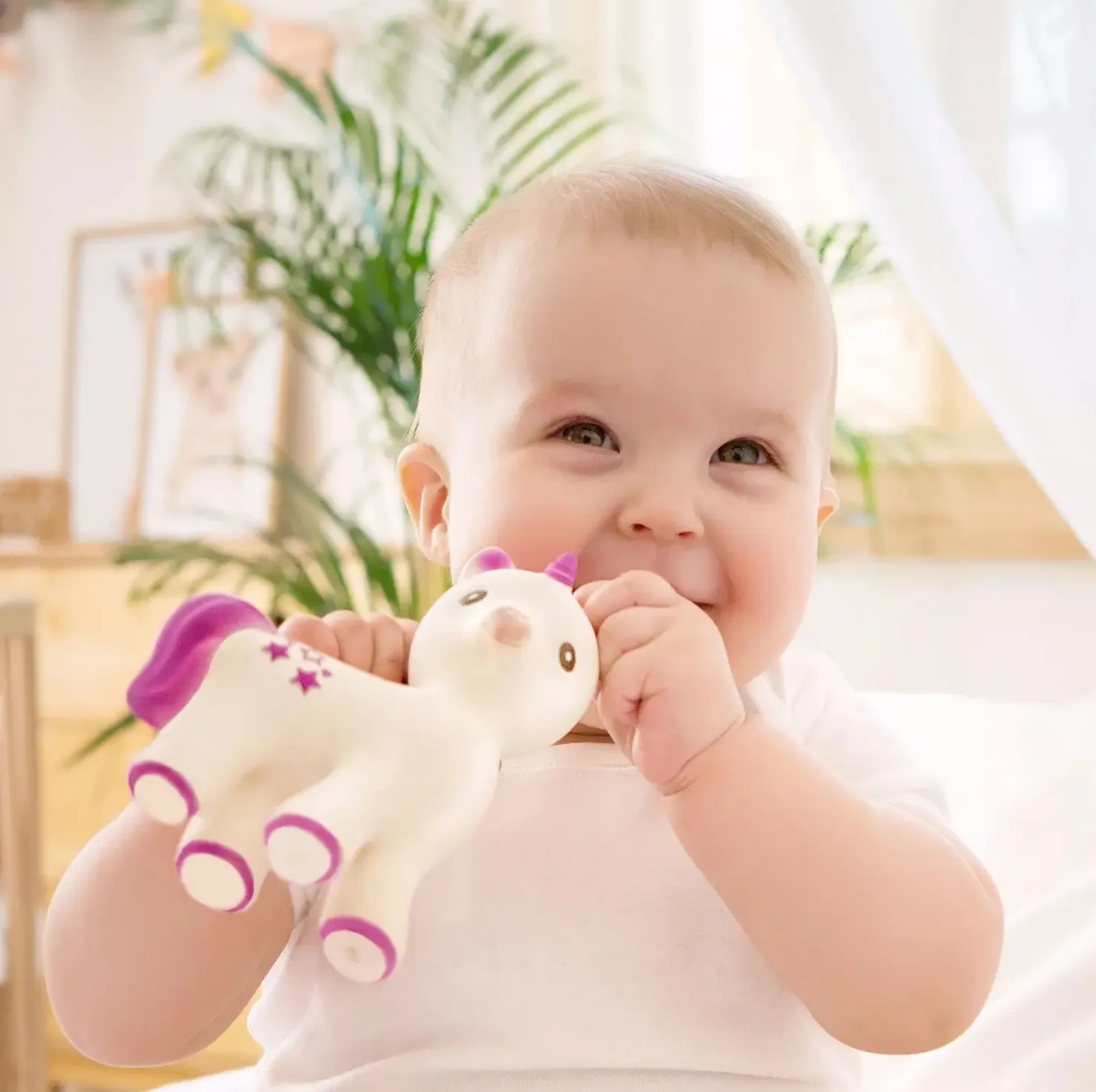 Mira the Unicorn Teether Lavender - 100% Natural Rubber