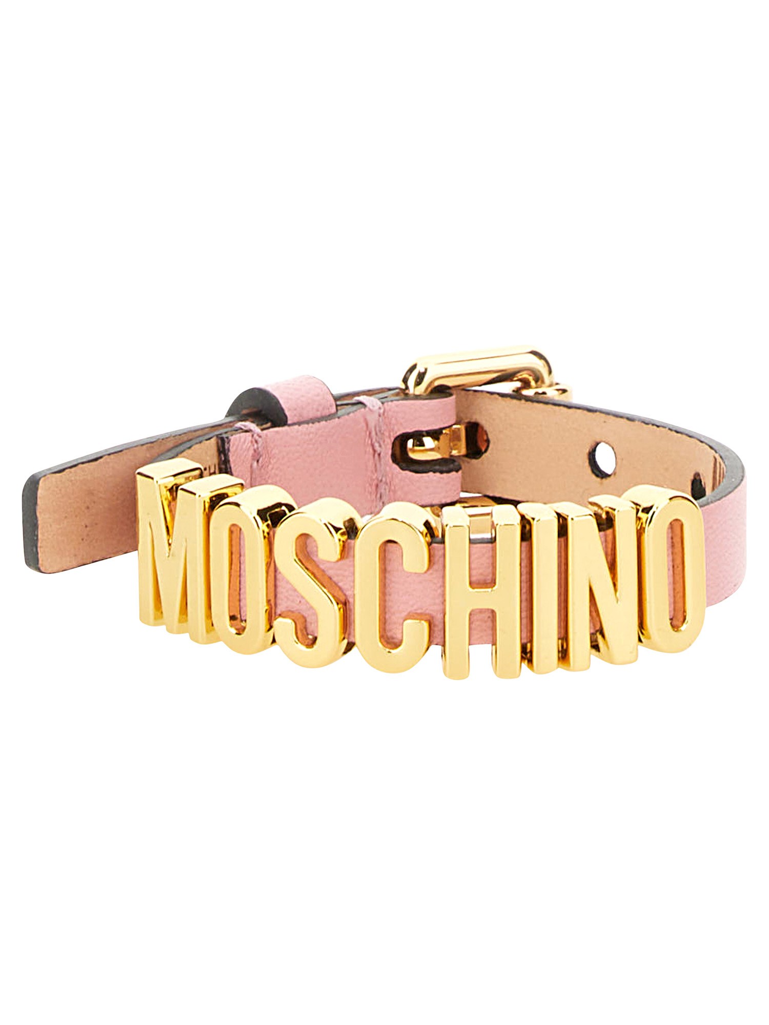 MOSCHINO    LEATHER LOGO BRACELET