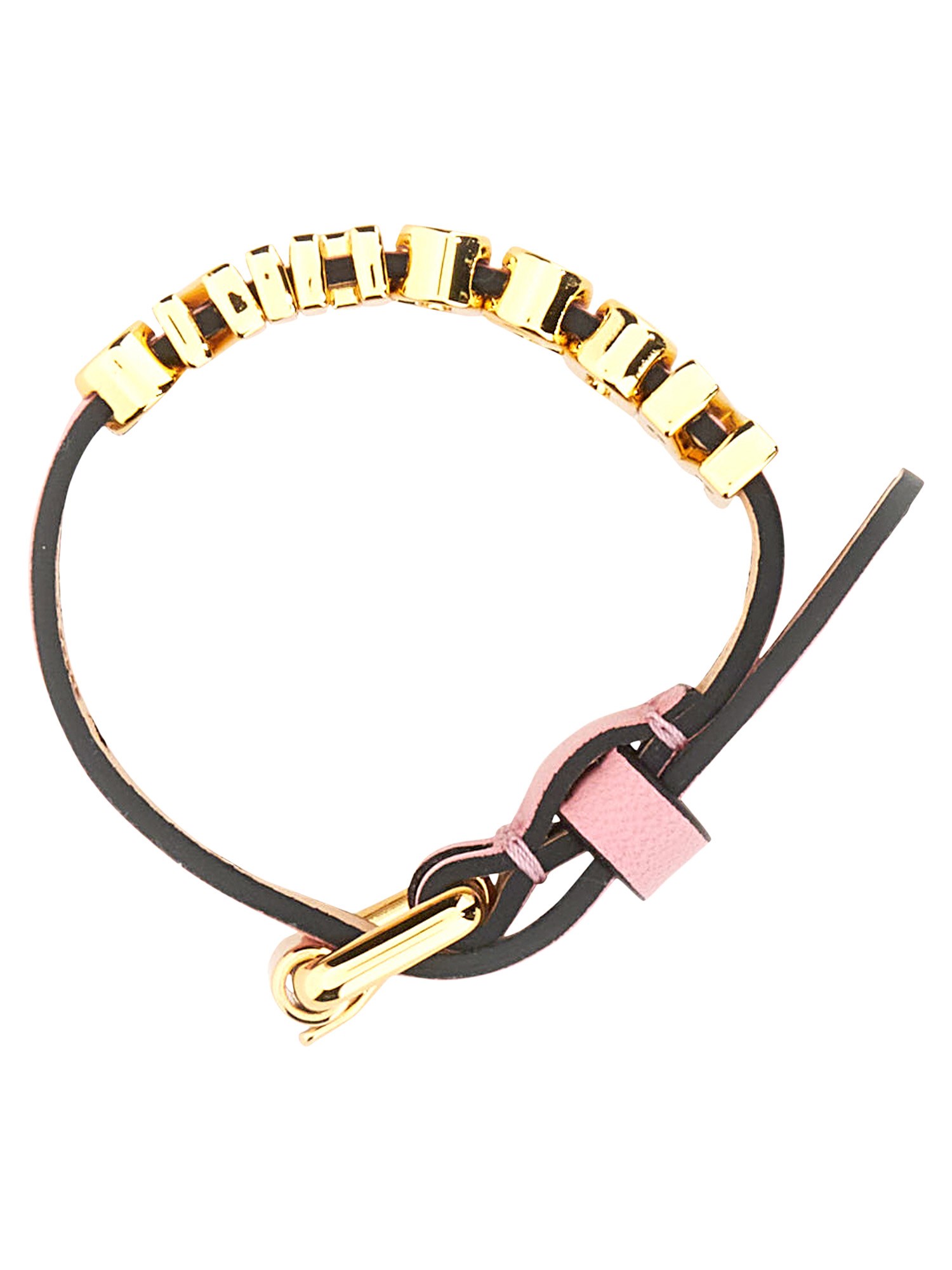 MOSCHINO    LEATHER LOGO BRACELET