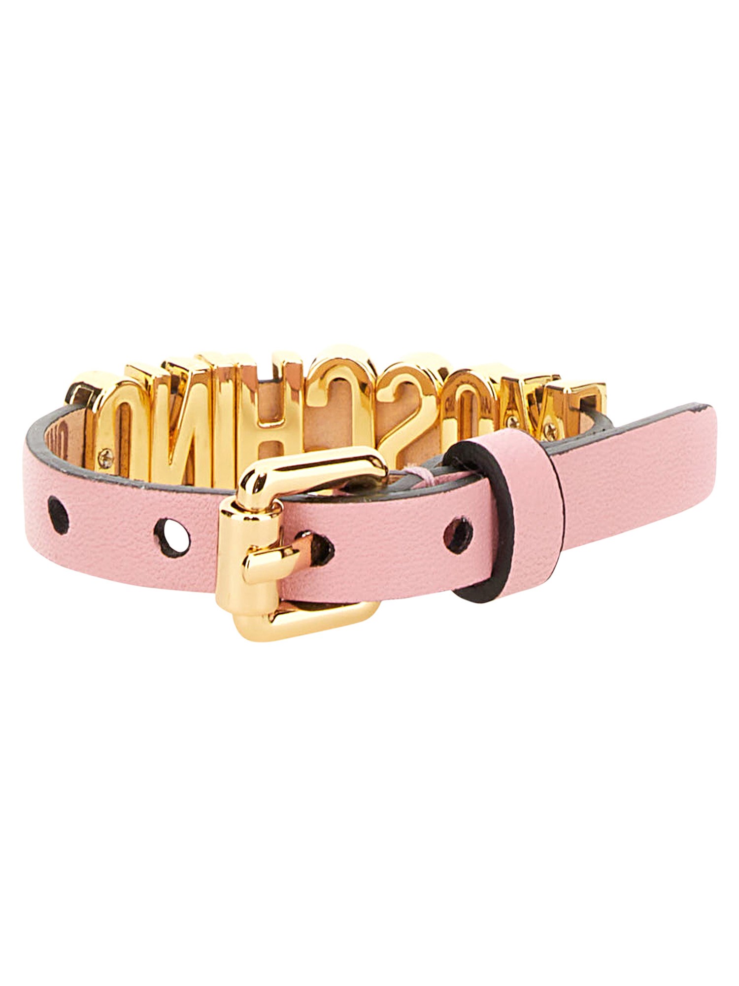 MOSCHINO    LEATHER LOGO BRACELET