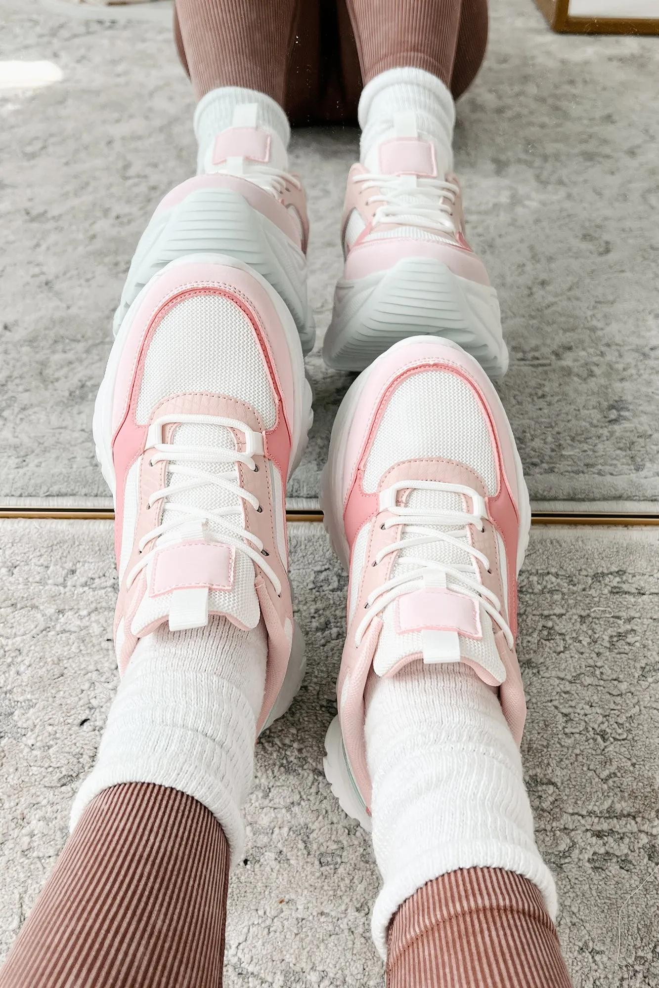 New Kicks Chunky Platform Sneakers (Pink Multi)