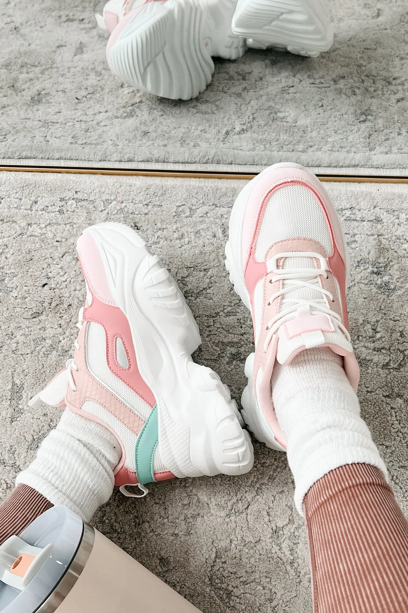 New Kicks Chunky Platform Sneakers (Pink Multi)