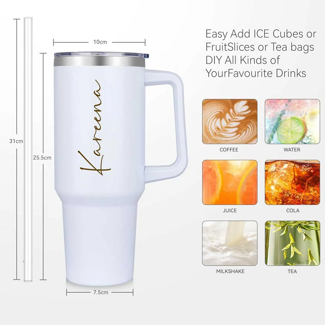 Nutcase Personalized Coffee Tumbler Large Insulated Travel Mug 1200ml