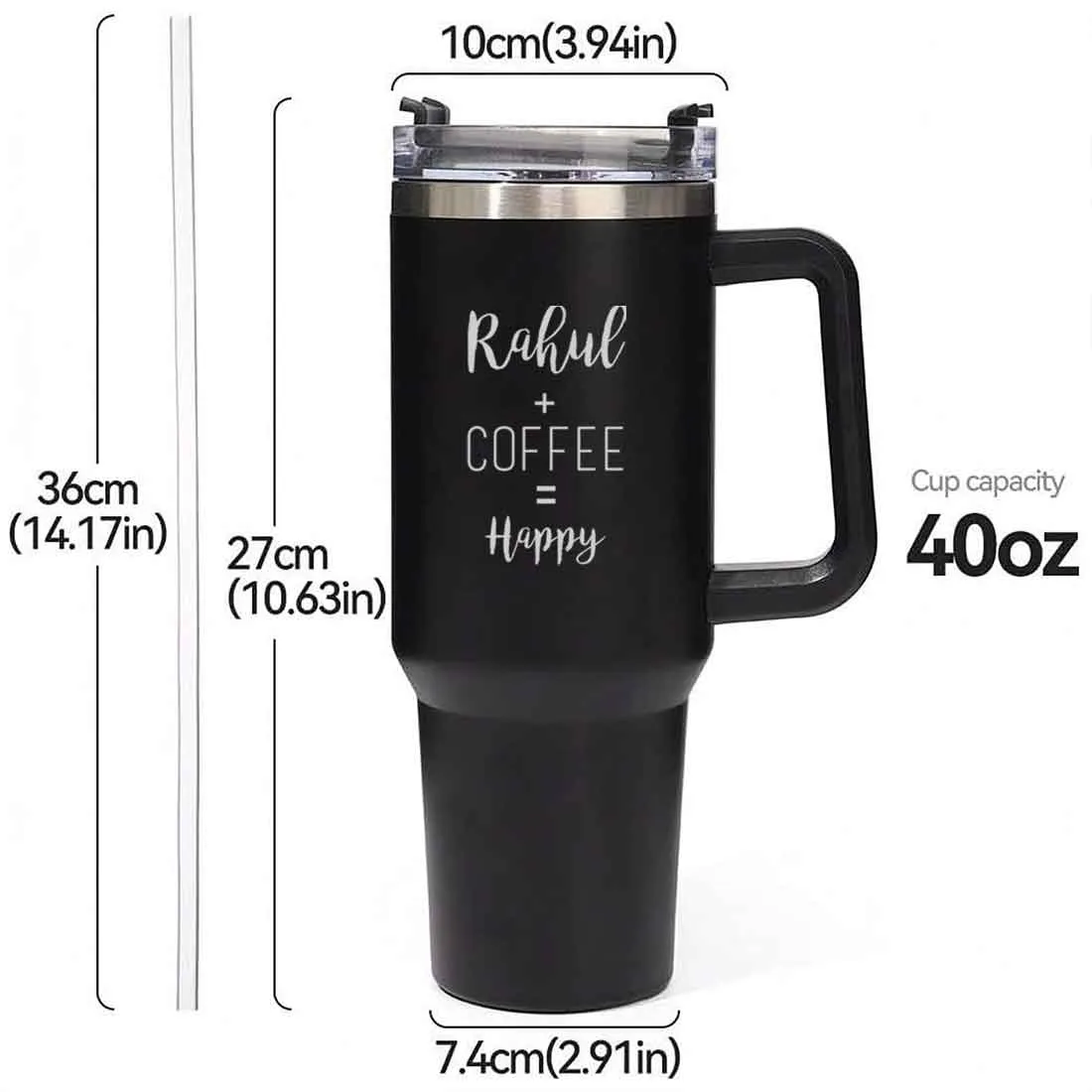 Nutcase Travel Coffee Mug with Name - Large Size Insulated Coffee Cups 1200ml