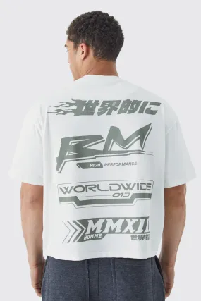 Oversized Boxy Graphic T-Shirt With Rubber Badge