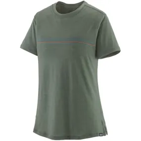 PATAGONIA-W'S CAP COOL MERINO GRAPHIC SHIRT FITZ ROY FADER/HEMLOCK GREEN  - Hiking T-shirt