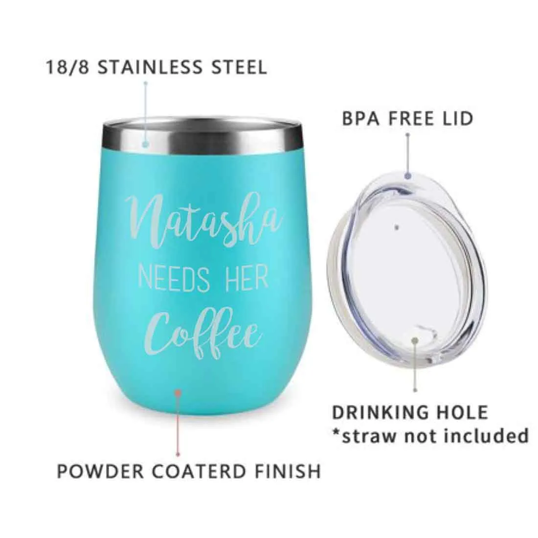 Personalised Coffee Insulated Cup With Lid for Travelling Portable Cup (350 ML) - Coffee Lover