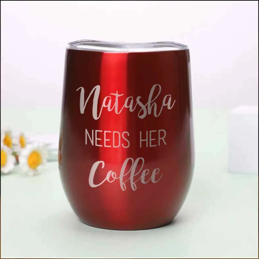 Personalised Coffee Insulated Cup With Lid for Travelling Portable Cup (350 ML) - Coffee Lover