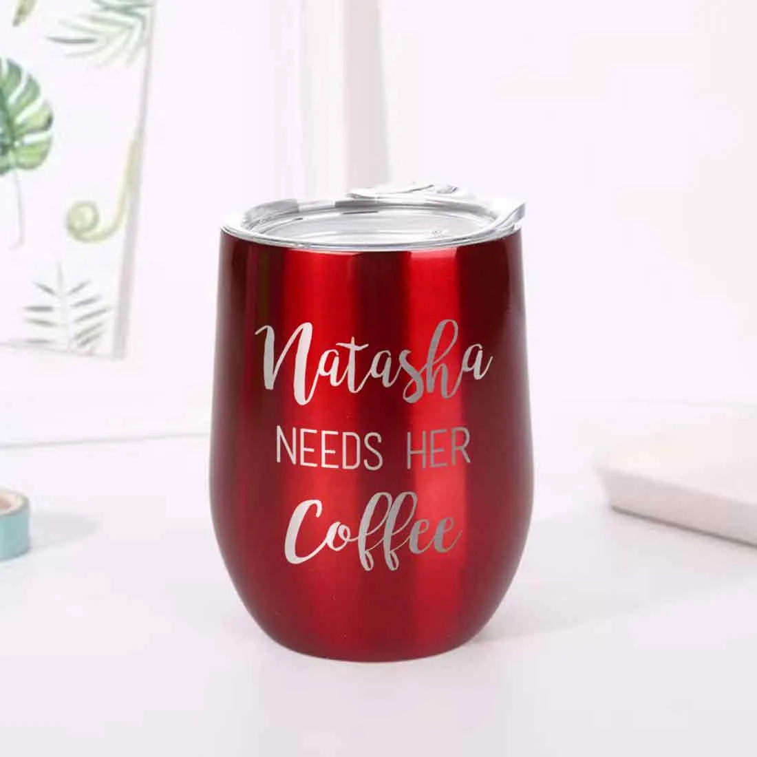 Personalised Coffee Insulated Cup With Lid for Travelling Portable Cup (350 ML) - Coffee Lover