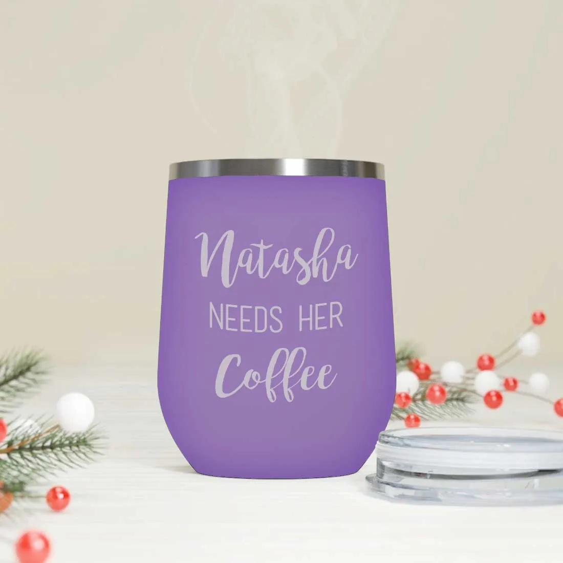 Personalised Coffee Insulated Cup With Lid for Travelling Portable Cup (350 ML) - Coffee Lover