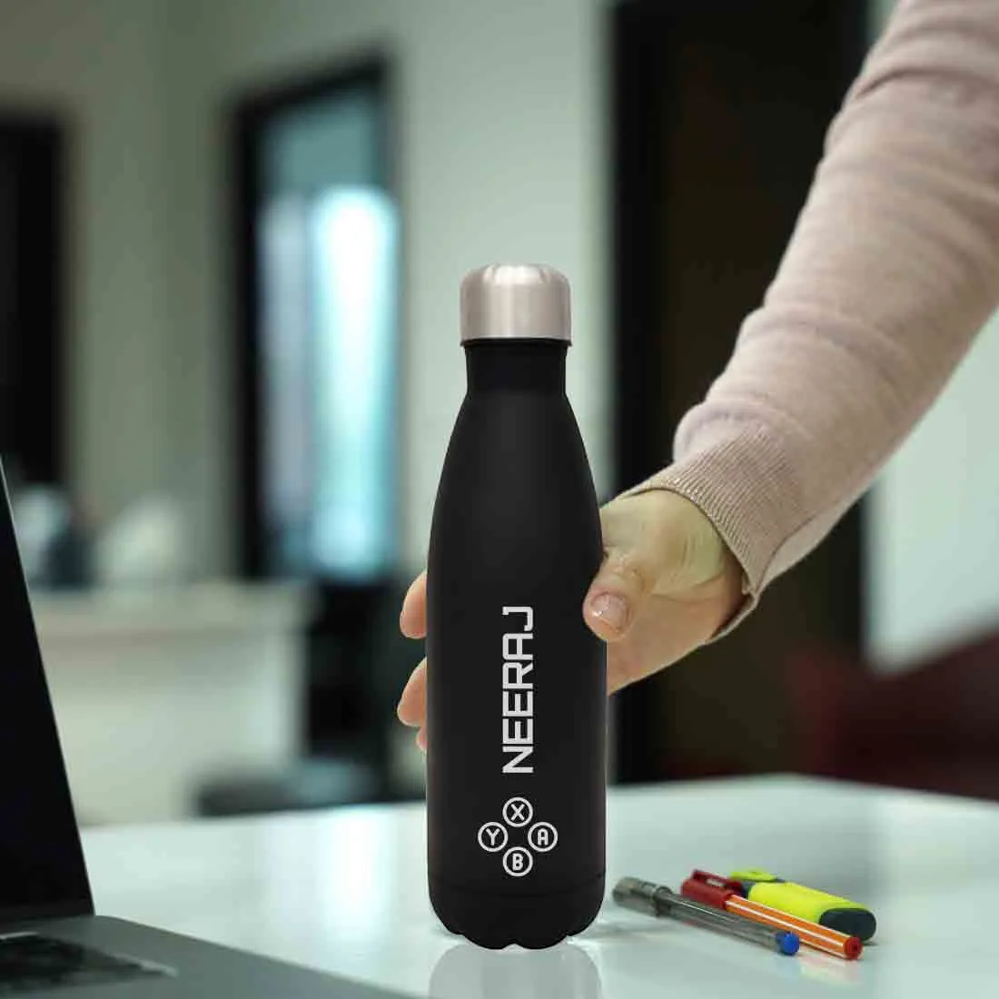 Personalised Drink Bottles Leak Proof Double Insulated Bottle for Office Use  500 ml