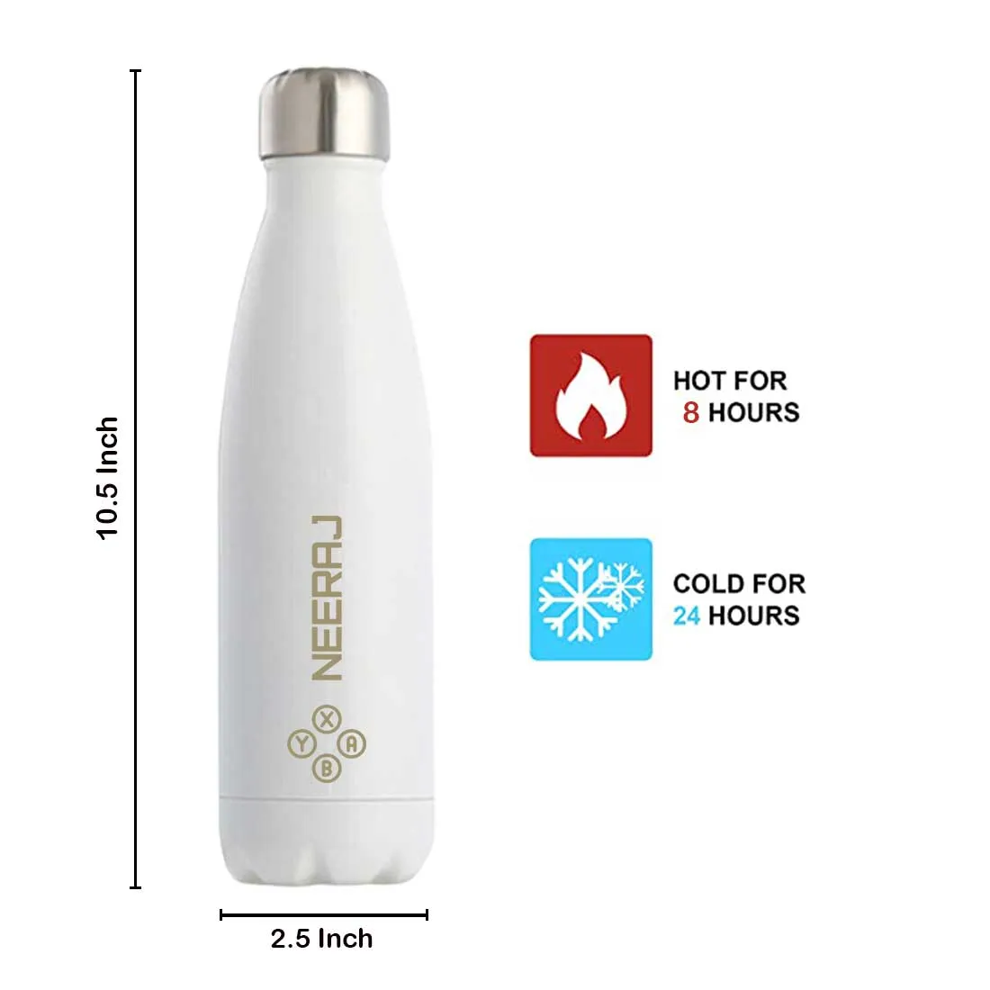 Personalised Drink Bottles Leak Proof Double Insulated Bottle for Office Use  500 ml