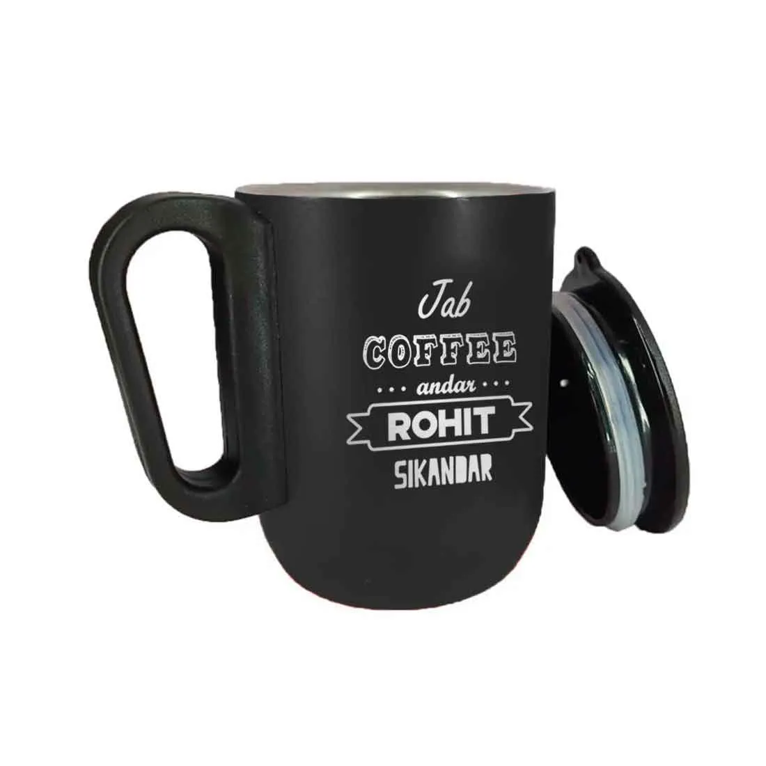 Personalized Coffee Mug with Lid - Insulated Stainless Steel Coffee Cup