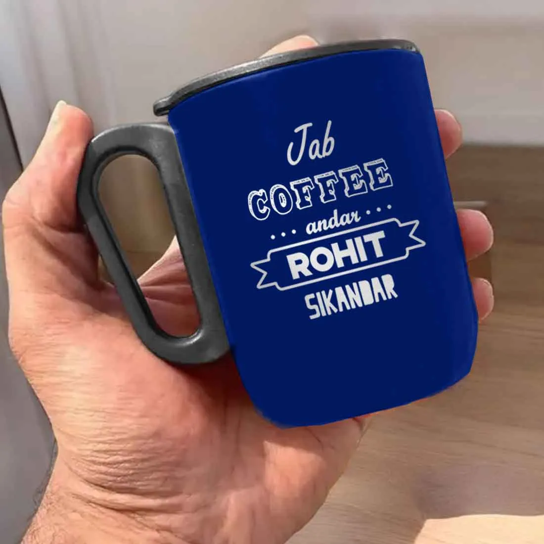 Personalized Coffee Mug with Lid - Insulated Stainless Steel Coffee Cup