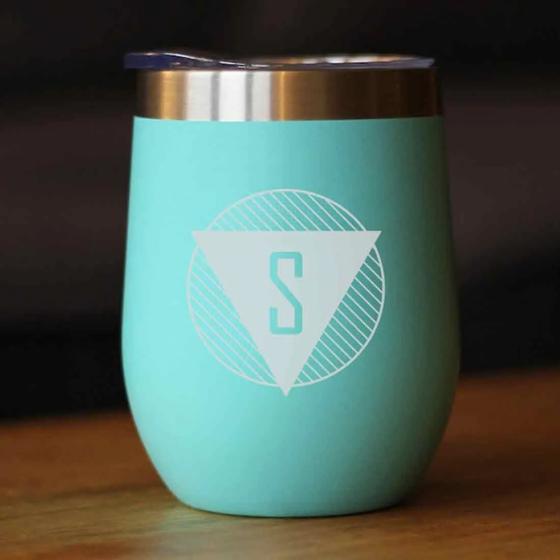 Personalized Coffee Tumbler Stainless Steel Insulated Coffee Mugs for Office Travel Cup - Monogram Triangle