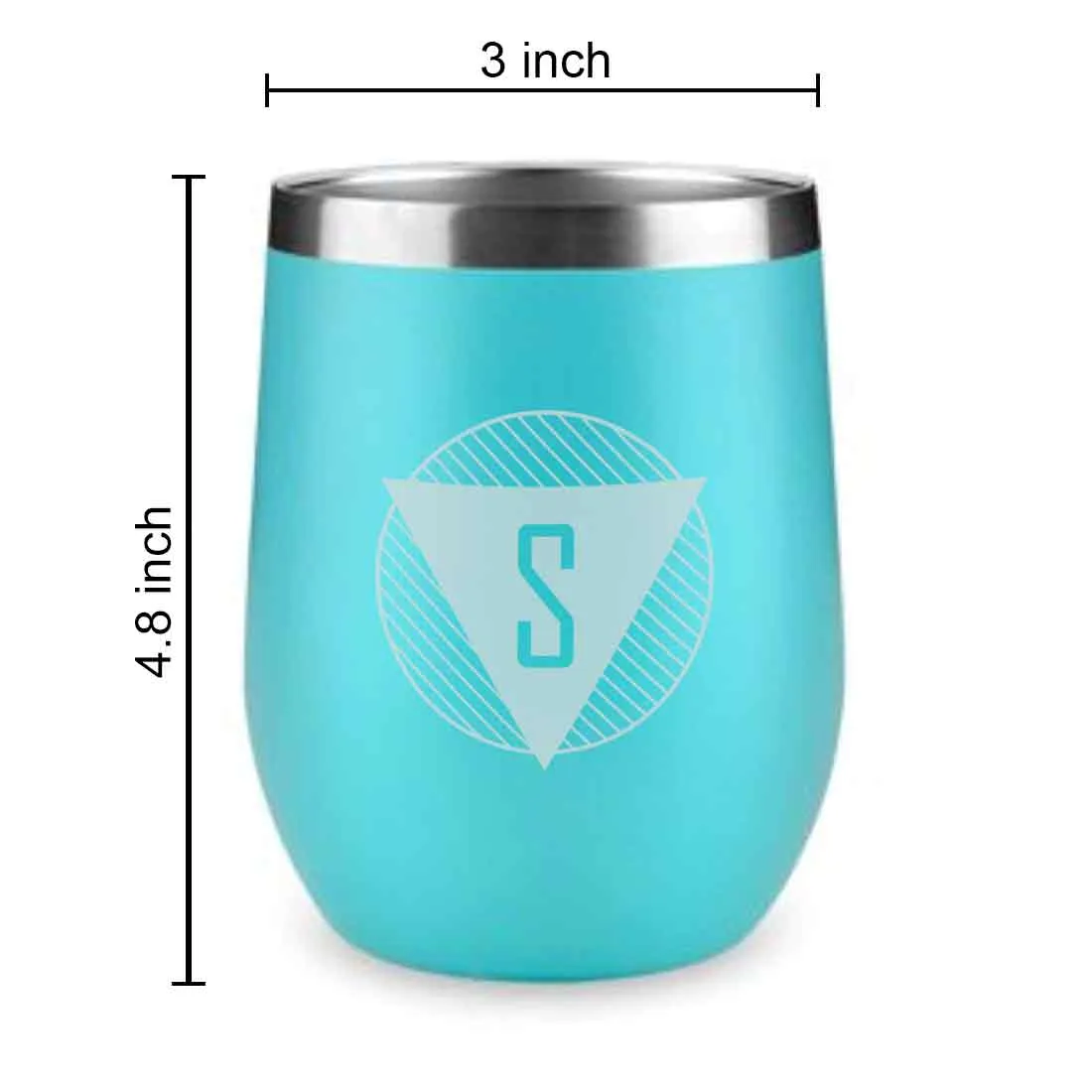 Personalized Coffee Tumbler Stainless Steel Insulated Coffee Mugs for Office Travel Cup - Monogram Triangle