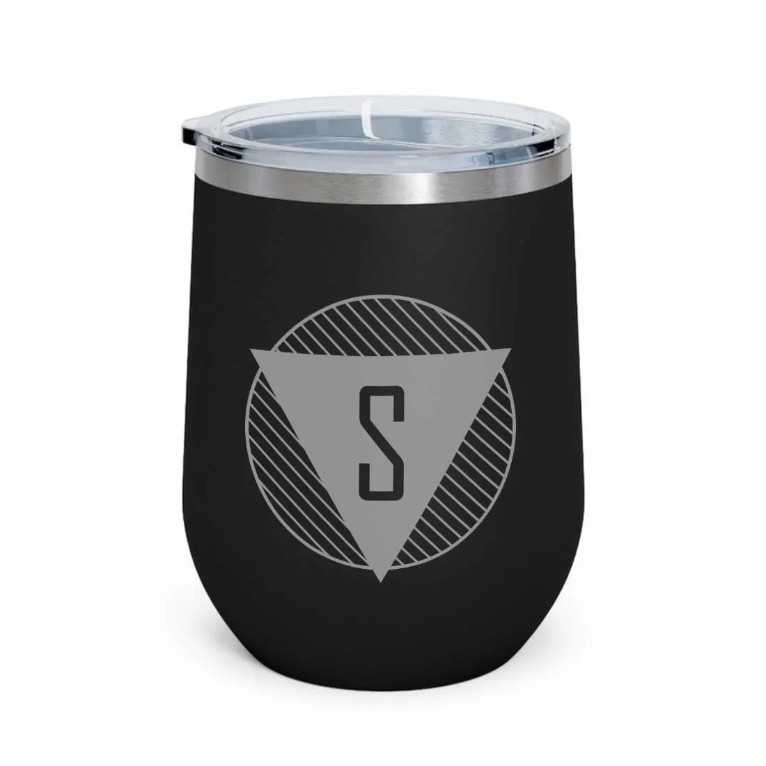 Personalized Coffee Tumbler Stainless Steel Insulated Coffee Mugs for Office Travel Cup - Monogram Triangle