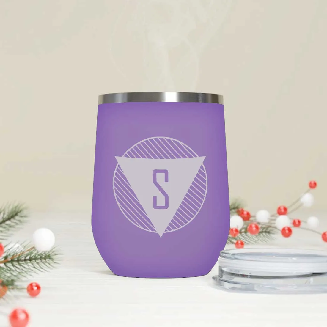 Personalized Coffee Tumbler Stainless Steel Insulated Coffee Mugs for Office Travel Cup - Monogram Triangle