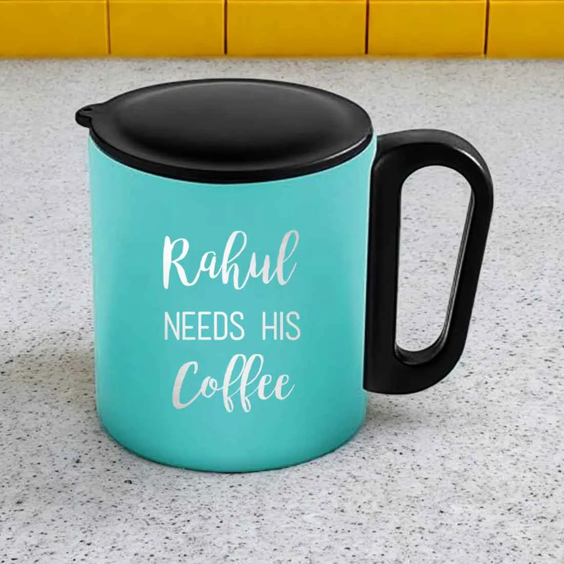 Personalized Stainless Steel Mug for Coffee - Insulated Cup with Lid