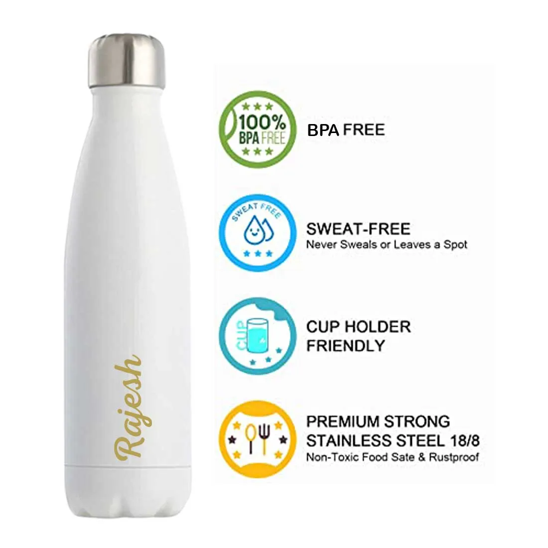 Personalized Water Bottle Insulated Stainless Steel Hot & Cold Cola Thermos - Add Name