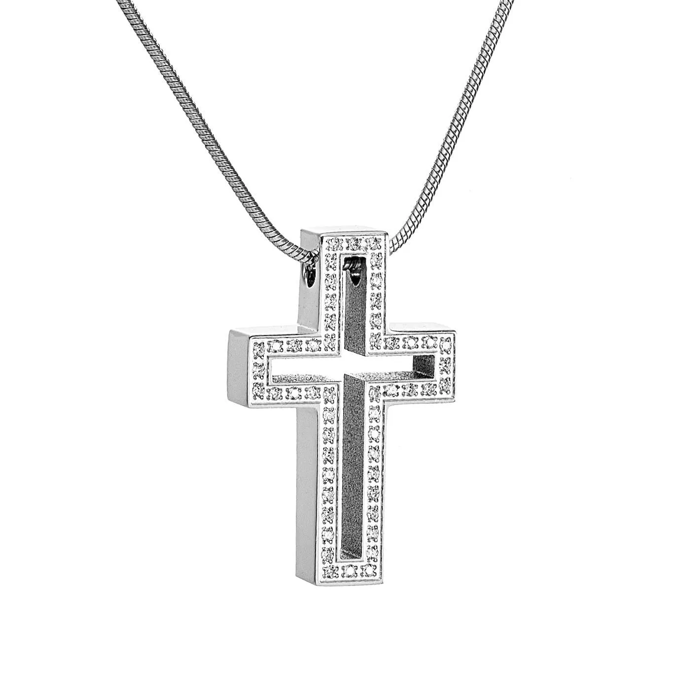 PT098W B.Tiff Lumière Cross Stainless Steel Pendant