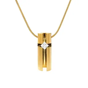 PT099G B.Tiff Gold Plated .02ct 3D Cross Croixlumière Stainless Steel Pendant Necklace