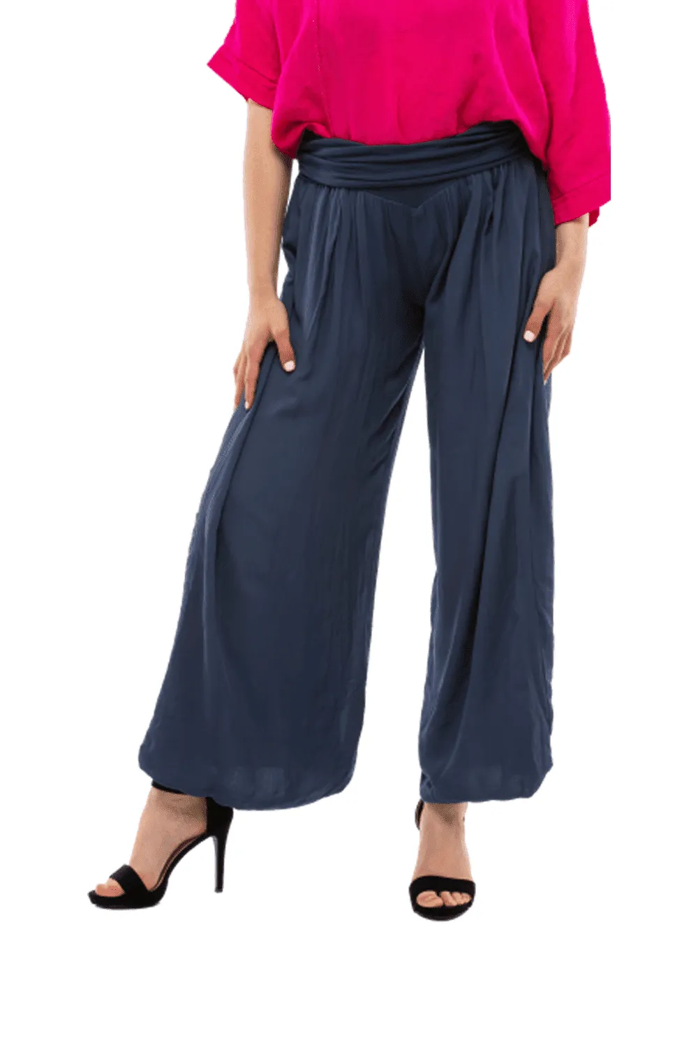 PUFFBALL LINED COTTON TROUSERS NAVY SMALL