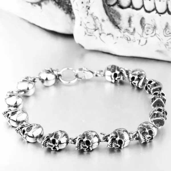 Punk Rock Stainless Steel Skull Bracelet