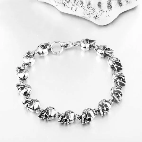 Punk Rock Stainless Steel Skull Bracelet