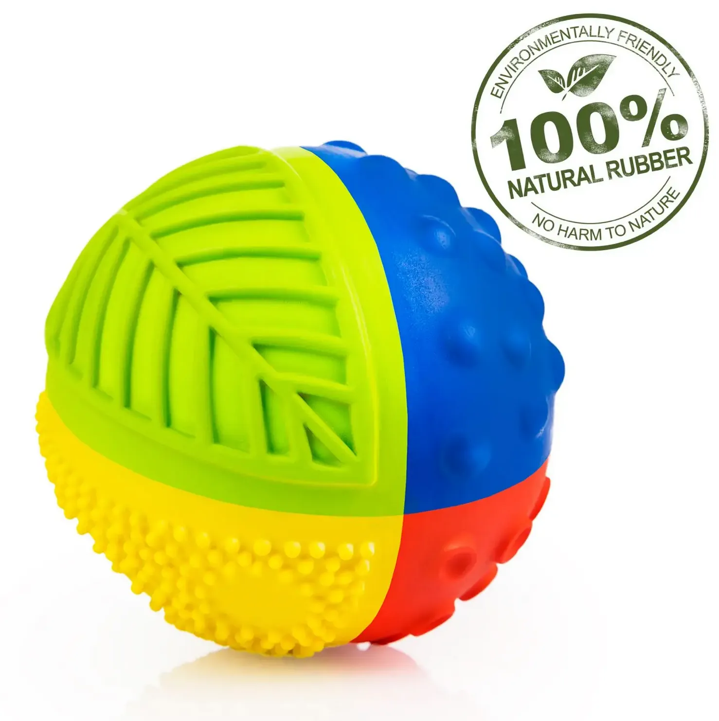 Rainbow Sensory Ball 3 - Natural Rubber Toy