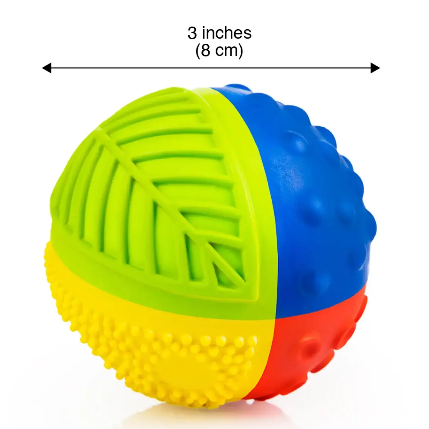 Rainbow Sensory Ball 3 - Natural Rubber Toy