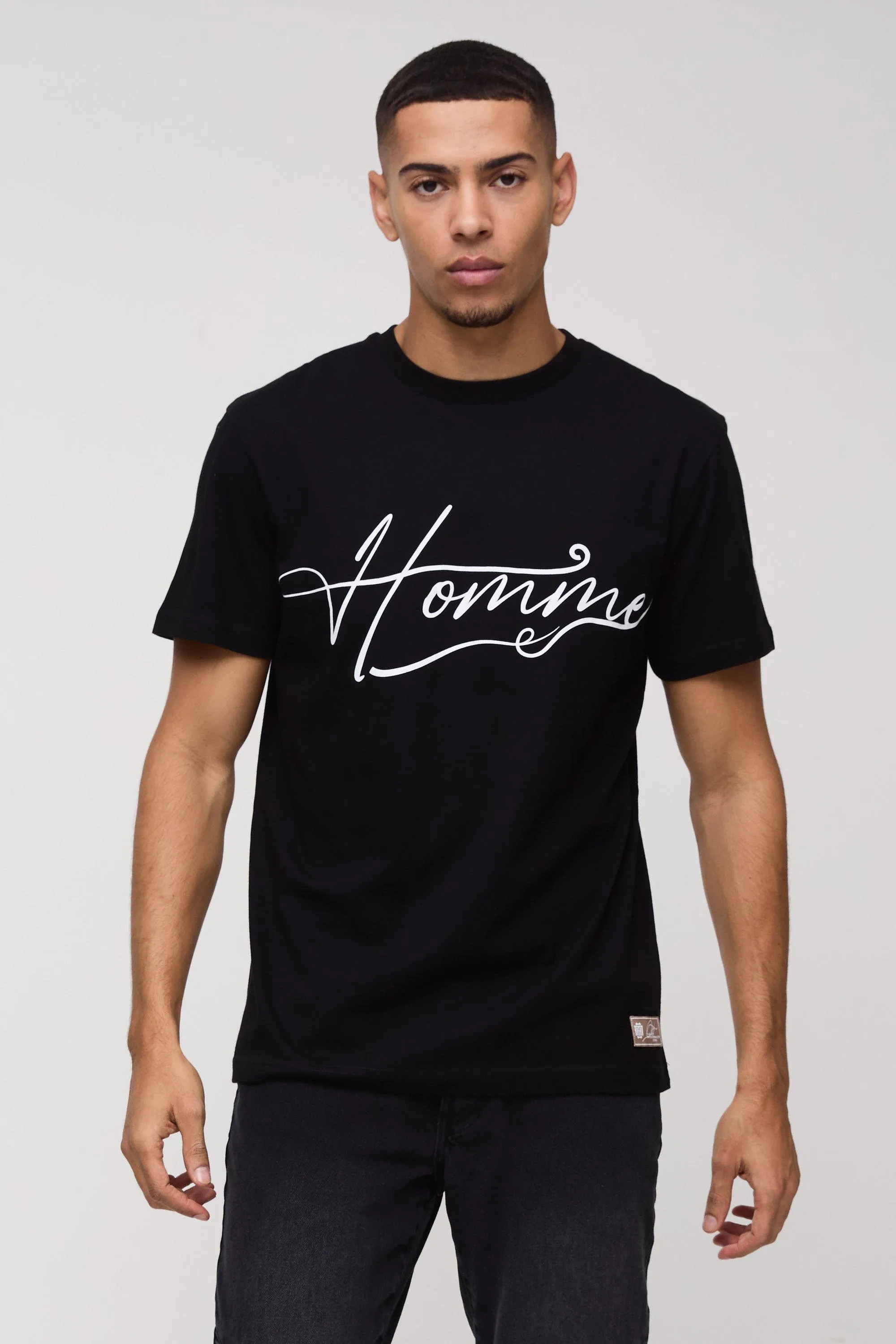 Regular Fit Rubber Homme Print T-Shirt With Woven Label