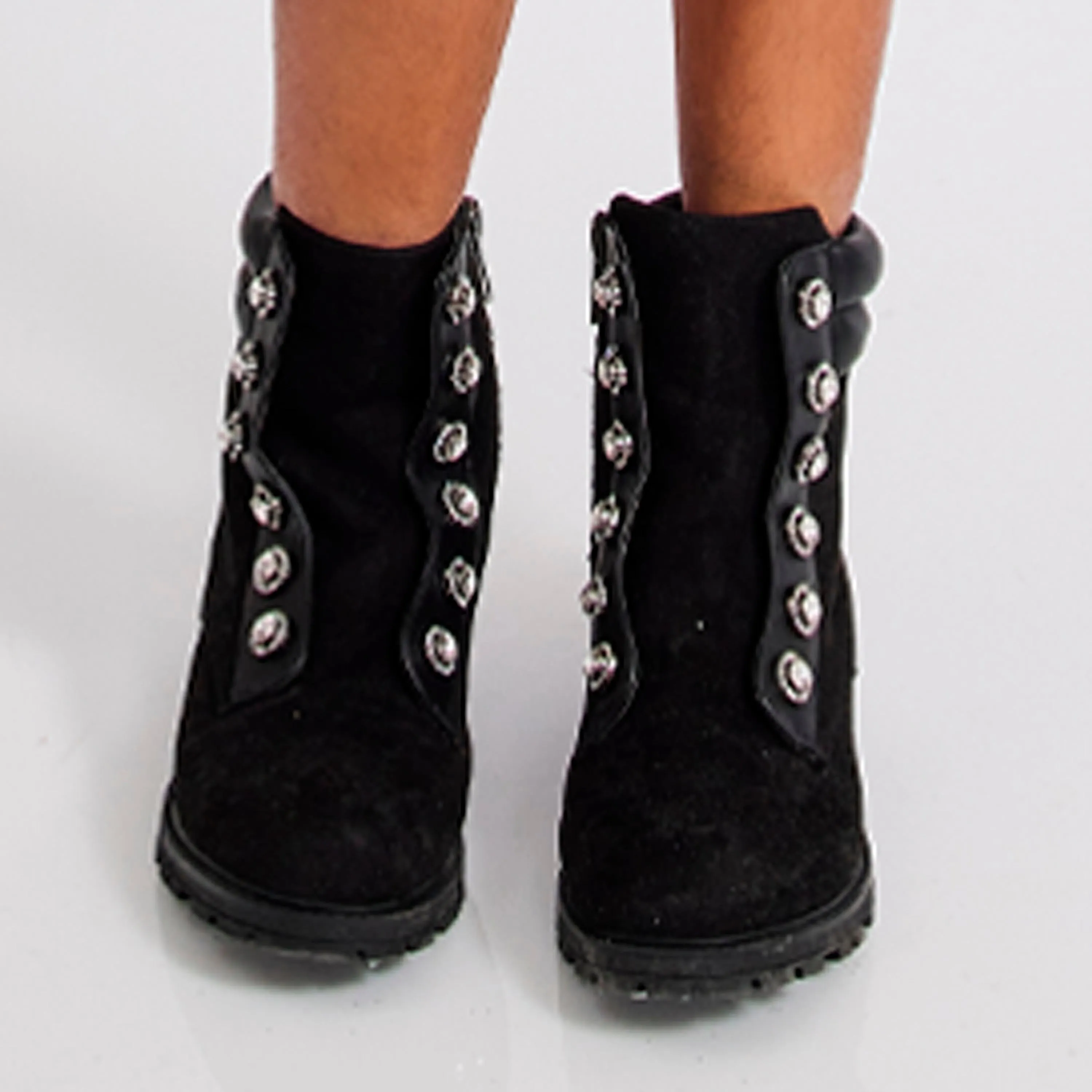 Rhinestone Sueded Workboot