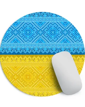 Round Mouse Pad “Vyshyvanka Flag”