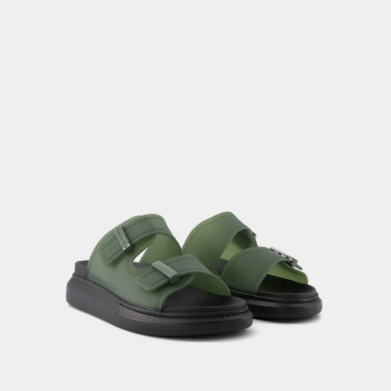 Rubber Sandals - Alexander McQueen - Calfskin - Khaki