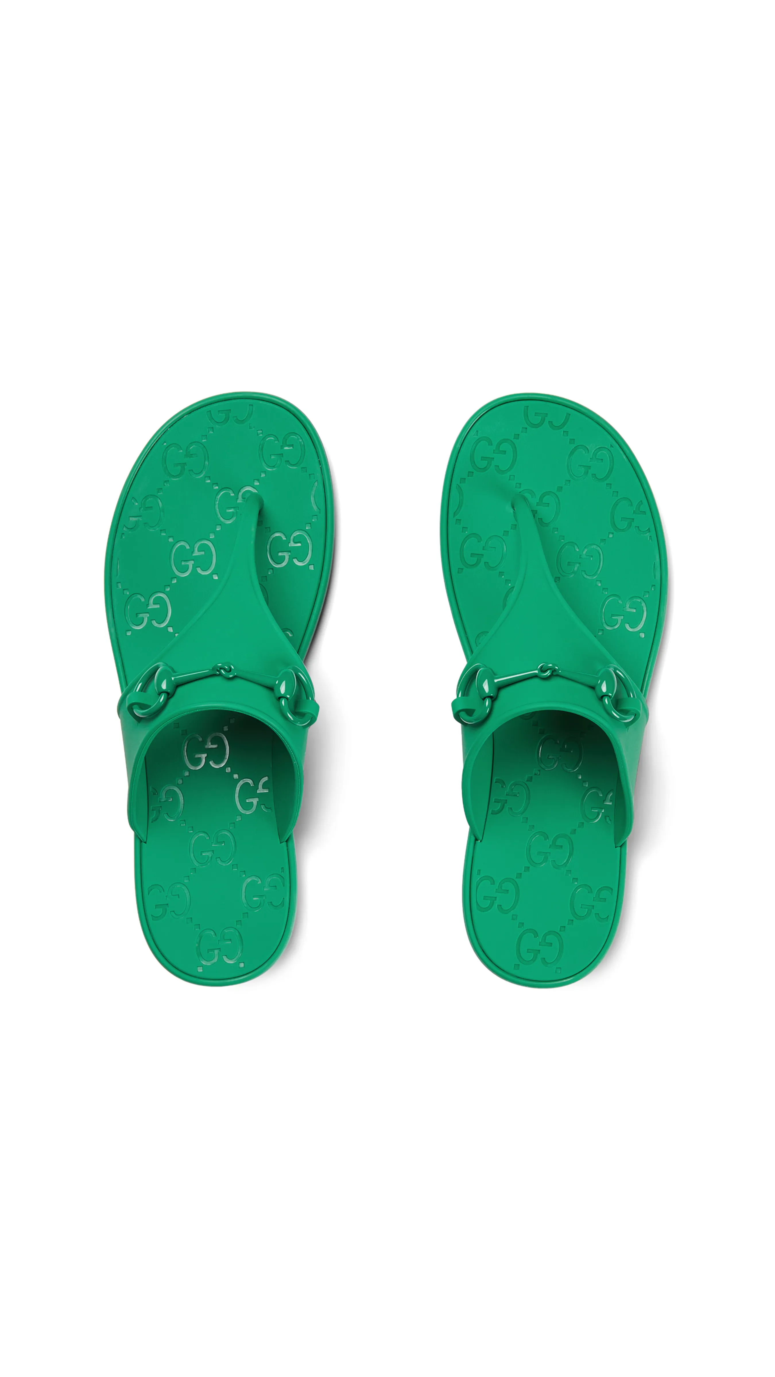 Rubber Thong Sandal with Horsebit - Green