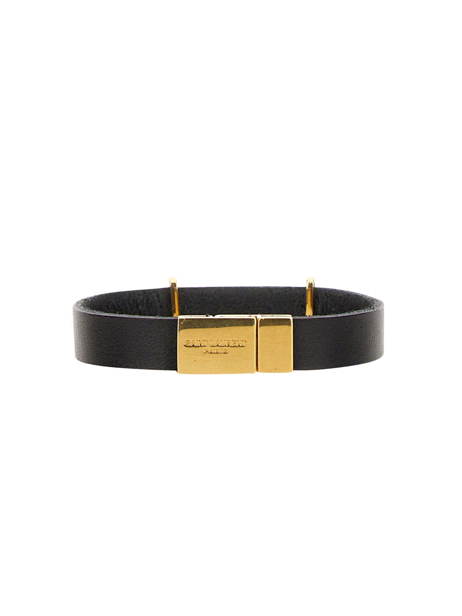 SAINT LAURENT    LEATHER LOGO BRACELET