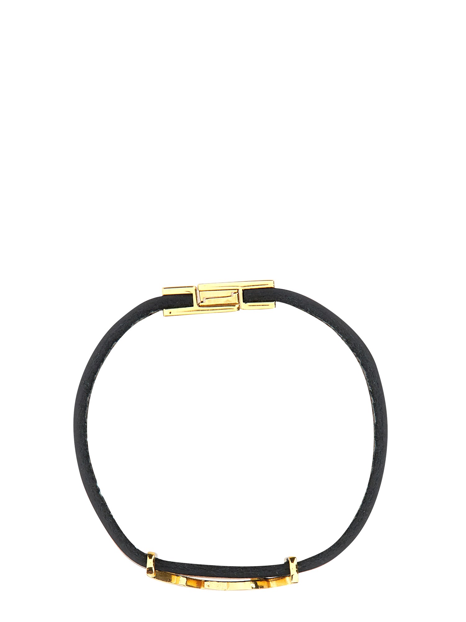 SAINT LAURENT    LEATHER LOGO BRACELET