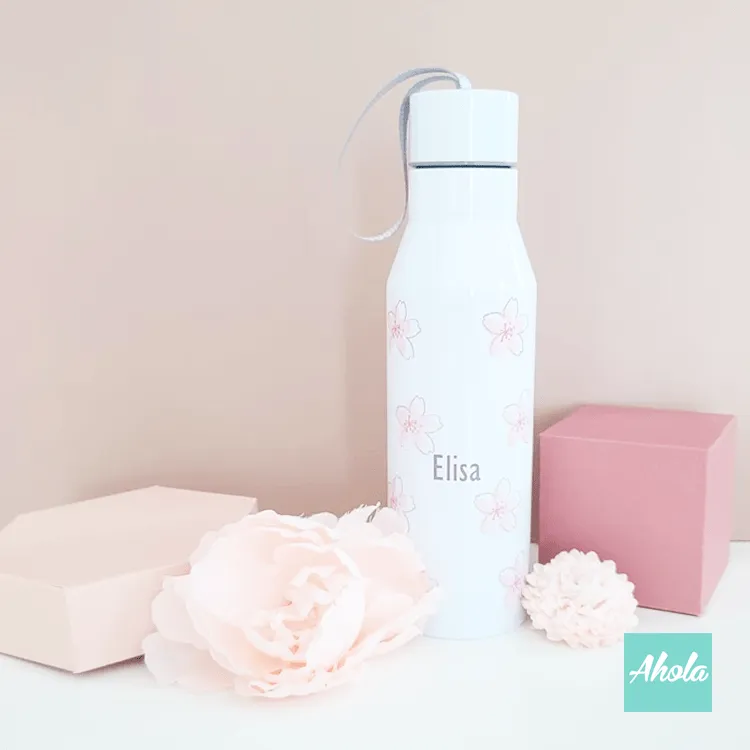 Sakura】Stainless Steel Hot or Cold Bottle with Carry loop 櫻花不鏽鋼保冷/保温樽