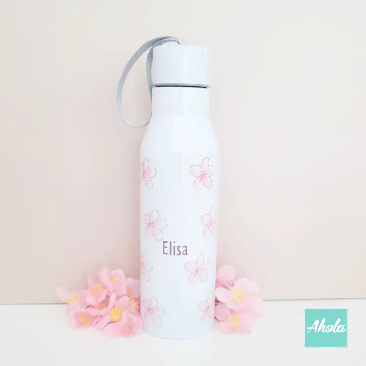 Sakura】Stainless Steel Hot or Cold Bottle with Carry loop 櫻花不鏽鋼保冷/保温樽