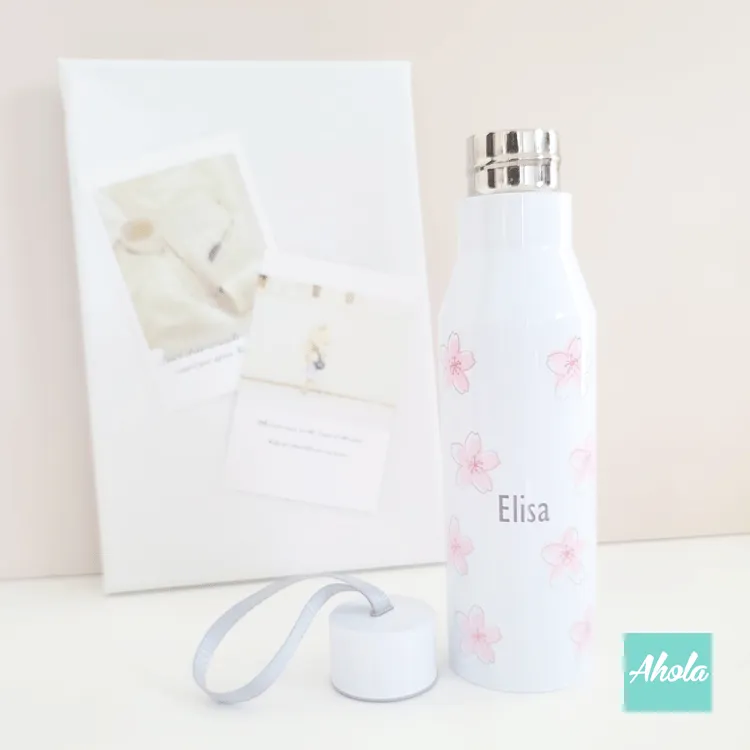 Sakura】Stainless Steel Hot or Cold Bottle with Carry loop 櫻花不鏽鋼保冷/保温樽