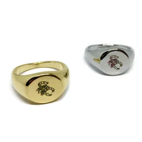 Scorpion Steel Signet Ring