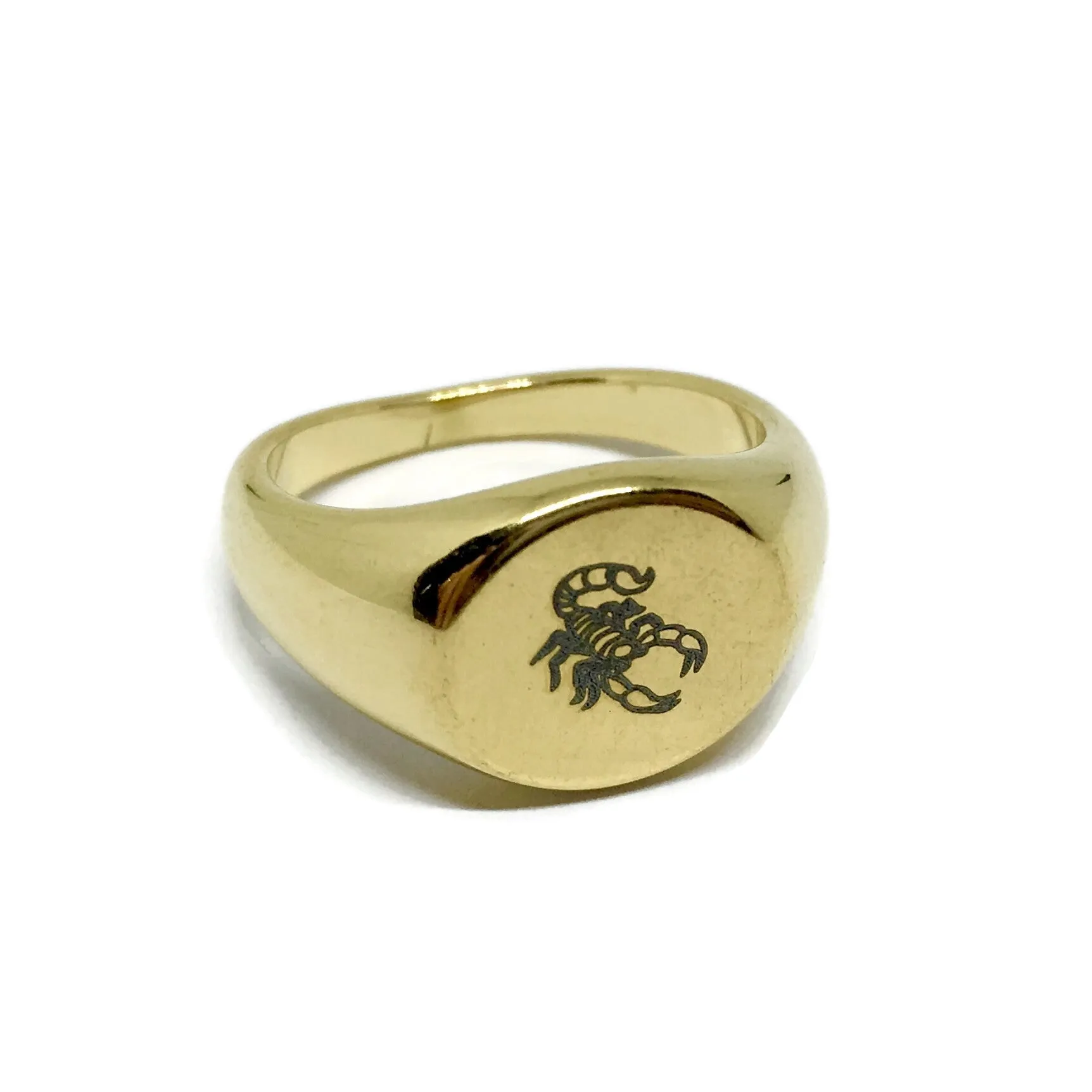 Scorpion Steel Signet Ring