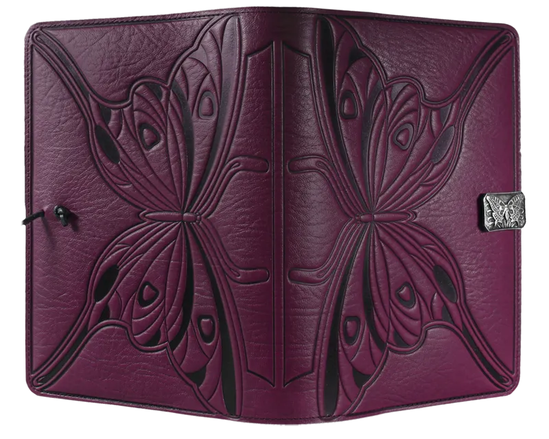 Small Leather Journal -  Butterfly in Orchid