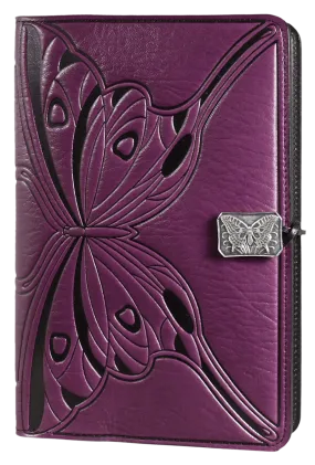 Small Leather Journal -  Butterfly in Orchid