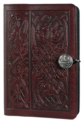 Small Leather Journal - Celtic Hounds in Wine