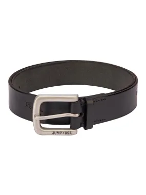 Snipes Leather Black Belt With Metal Buckle